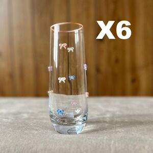 Handmade Glass Vase with 3D Pastel Bows Pink Rim Coquette Aesthetic Decor